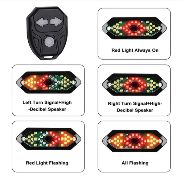 LED Wireless Remote Control Bicycle Tail Light - Image 3
