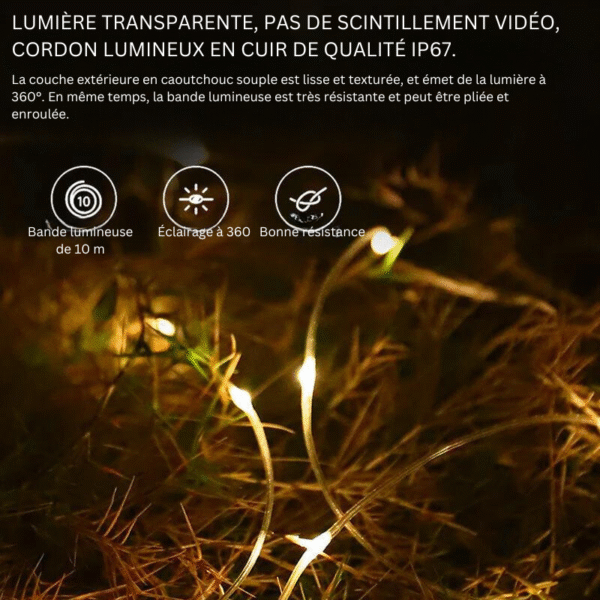 Guirlande Lumineuse Multifonction (10 m). Étanche, Portable, Facile À Ranger - Image 9