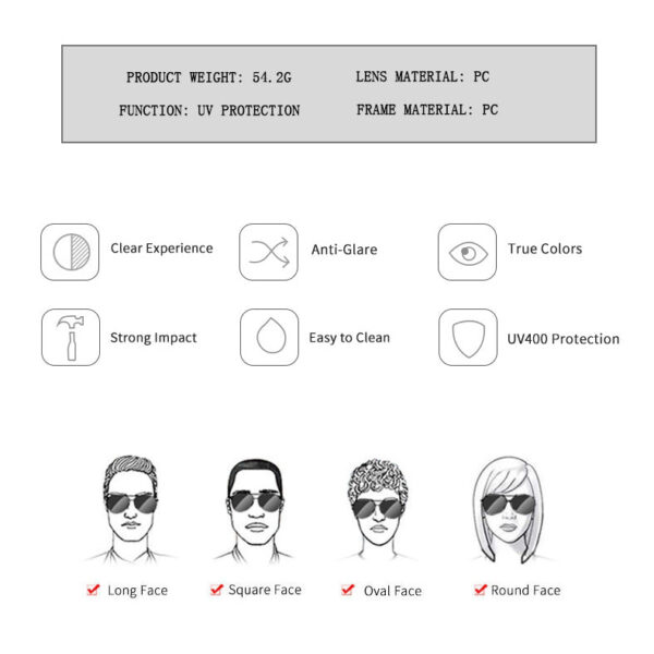 Lunettes De soleil carrées pour hommes - Image 5
