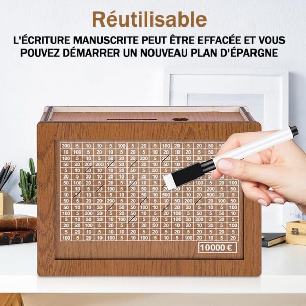 Coffre-fort en bois pour épargne - Image 3