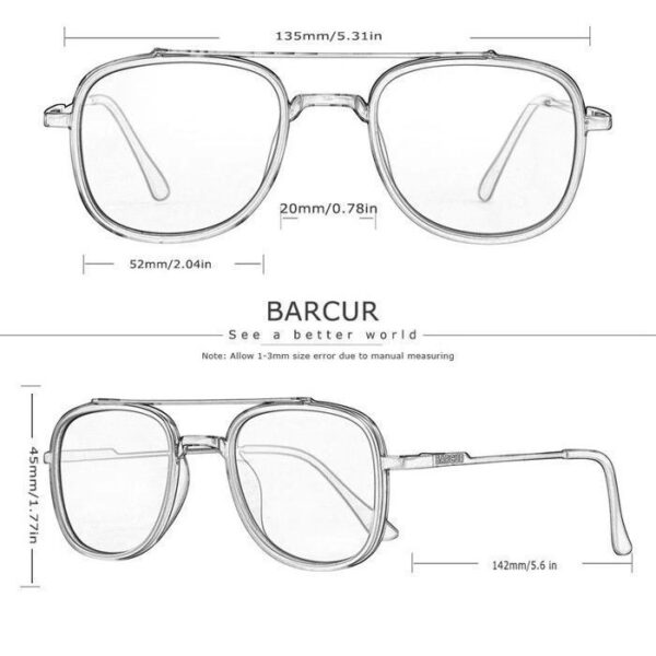 Lunettes De Soleil Carrées Rétro - Image 5